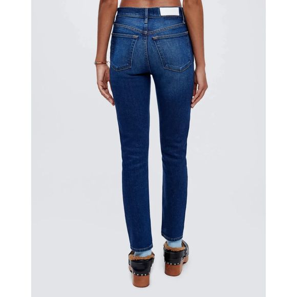 Re/Done 90s High Rise Ankle Crop Deep Sapphire Size 28 Brand NWT ( Retail $285) - Picture 2 of 7